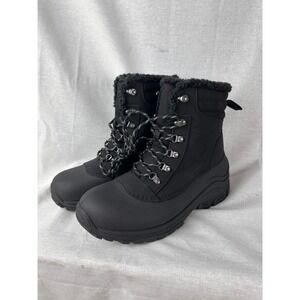 Target All in Motion Black Winter Boots Thermolite EcoMade Faux Fur Lined Size 8